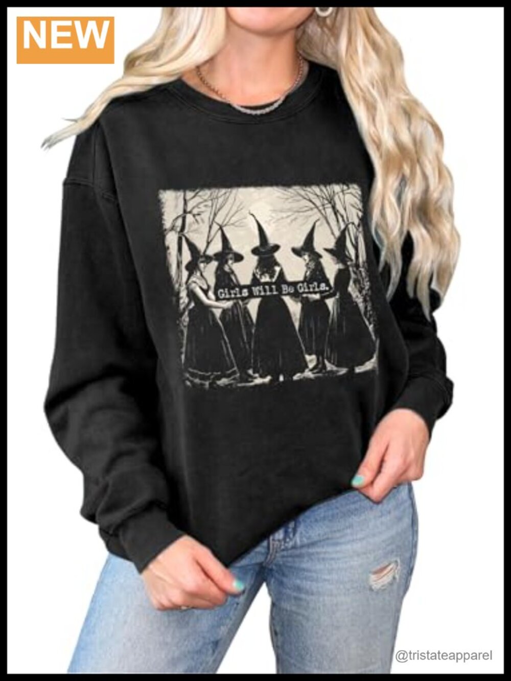Halloween Ghost Graphic Crewneck Sweatshirt Women Long Sleeve